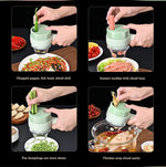 4-in-1 Handheld Electric Vegetable Cutter & Food Chopper Set