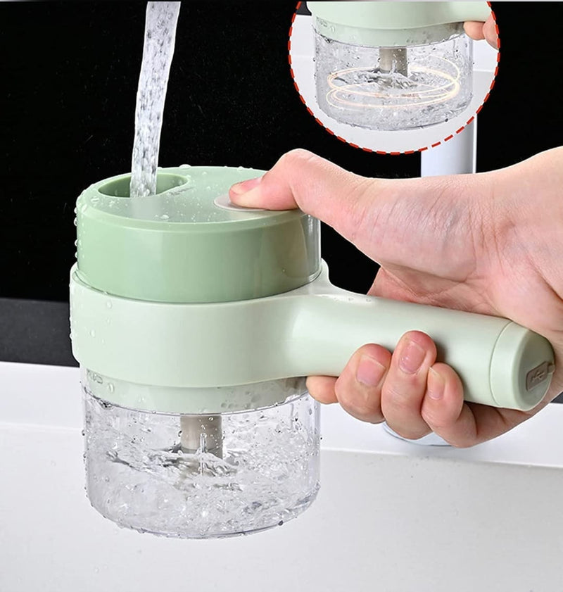 4-in-1 Handheld Electric Vegetable Cutter & Food Chopper Set