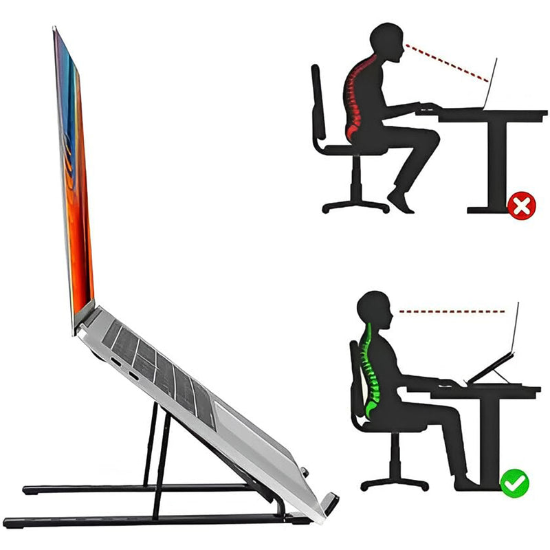 Portable Ergonomic Laptop Riser – Fully Foldable Design with 7-Level Angle Adjustment